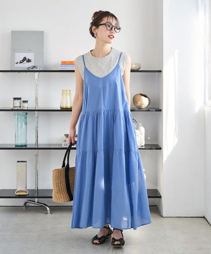 印度風層疊拼接吊帶連衣裙