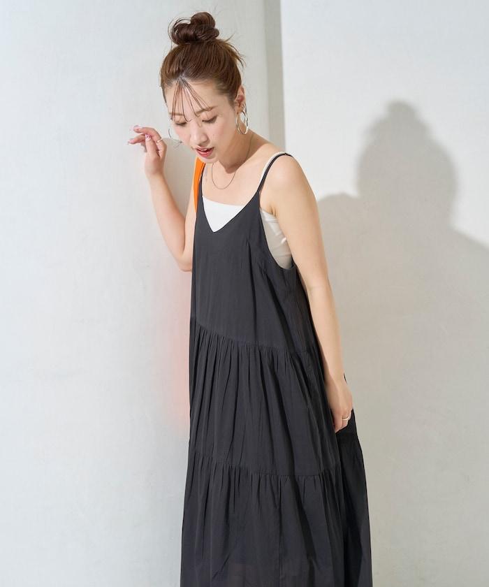 印度風層疊拼接吊帶連衣裙