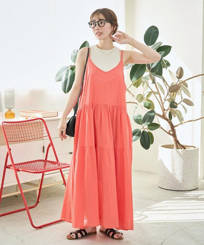 印度風層疊拼接吊帶連衣裙