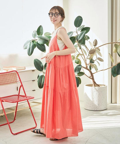 印度風層疊拼接吊帶連衣裙