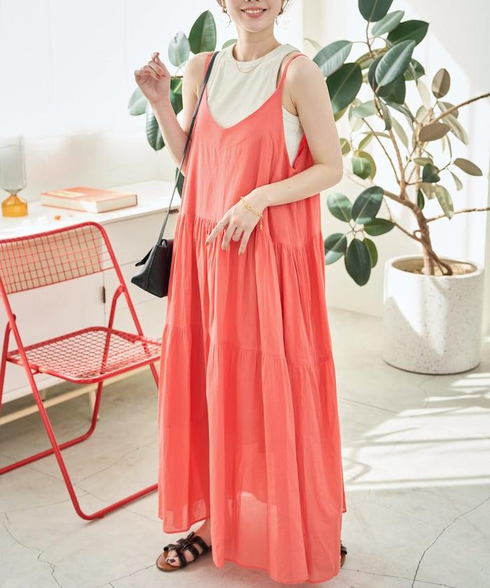 印度風層疊拼接吊帶連衣裙