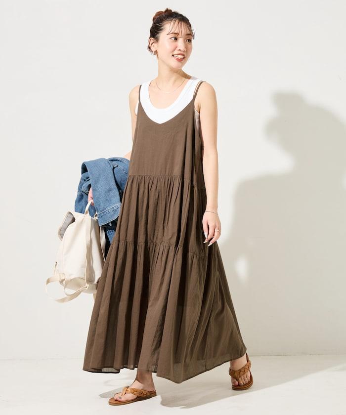 印度風層疊拼接吊帶連衣裙