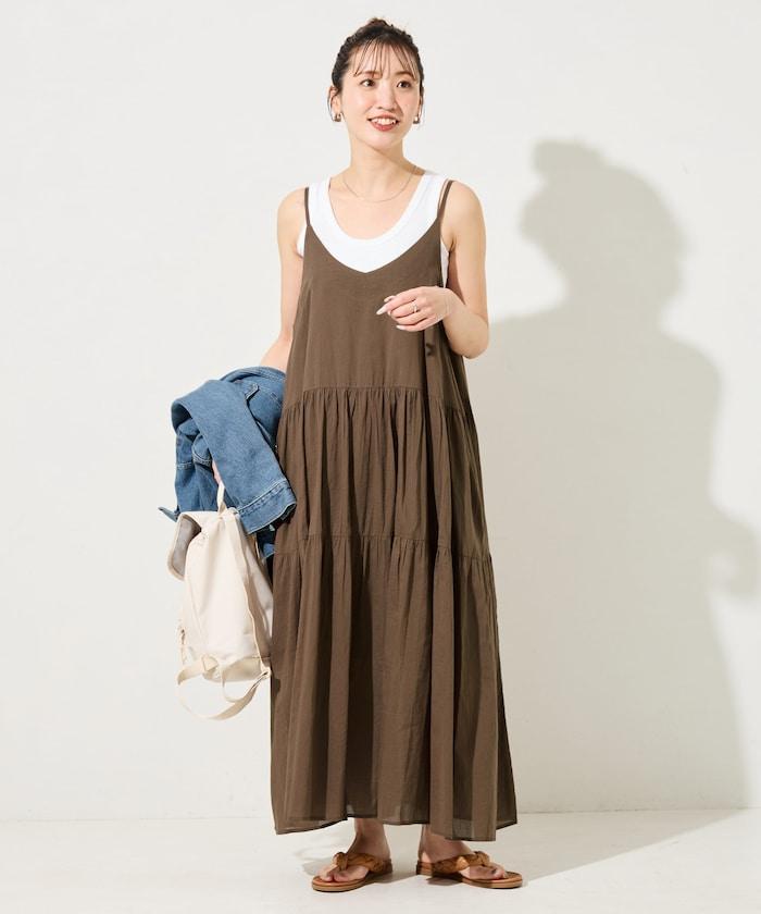 印度風層疊拼接吊帶連衣裙