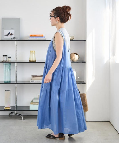 印度風層疊拼接吊帶連衣裙