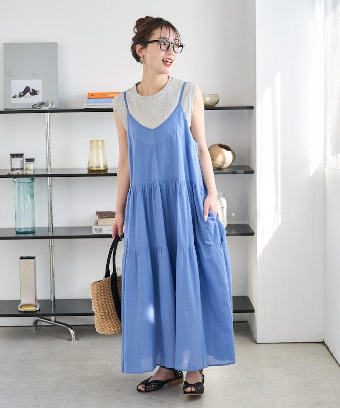 印度風層疊拼接吊帶連衣裙