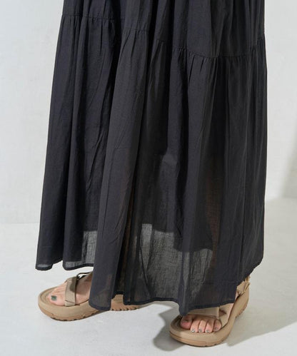 印度風層疊拼接吊帶連衣裙