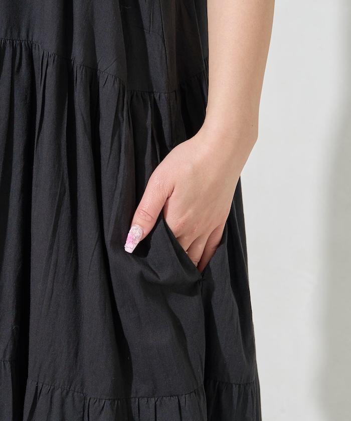 印度風層疊拼接吊帶連衣裙