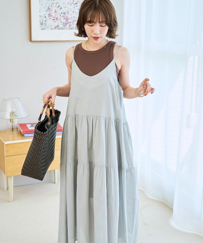 印度風層疊拼接吊帶連衣裙