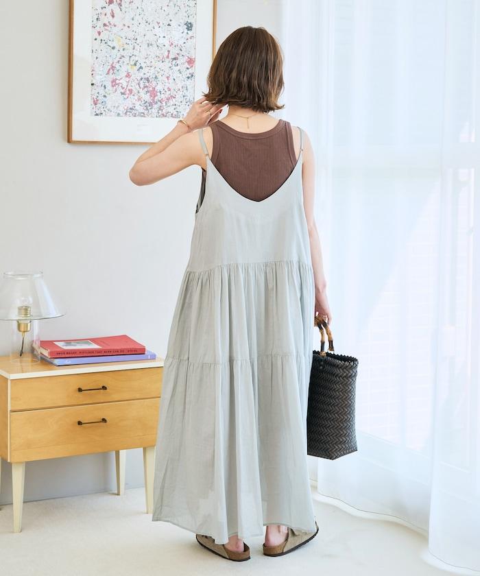 印度風層疊拼接吊帶連衣裙