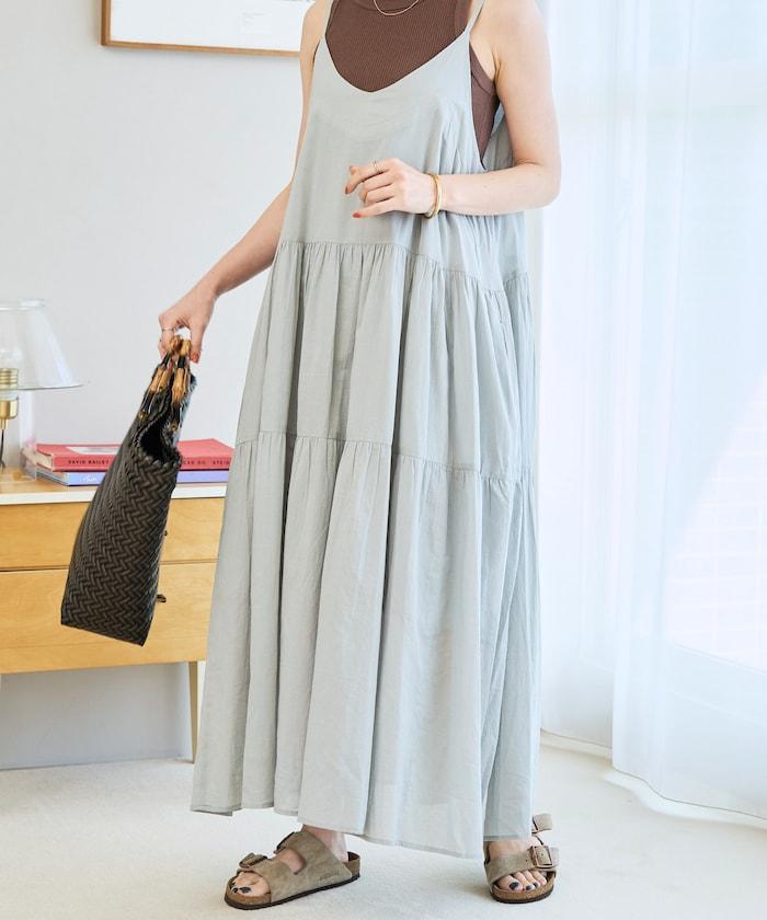 印度風層疊拼接吊帶連衣裙