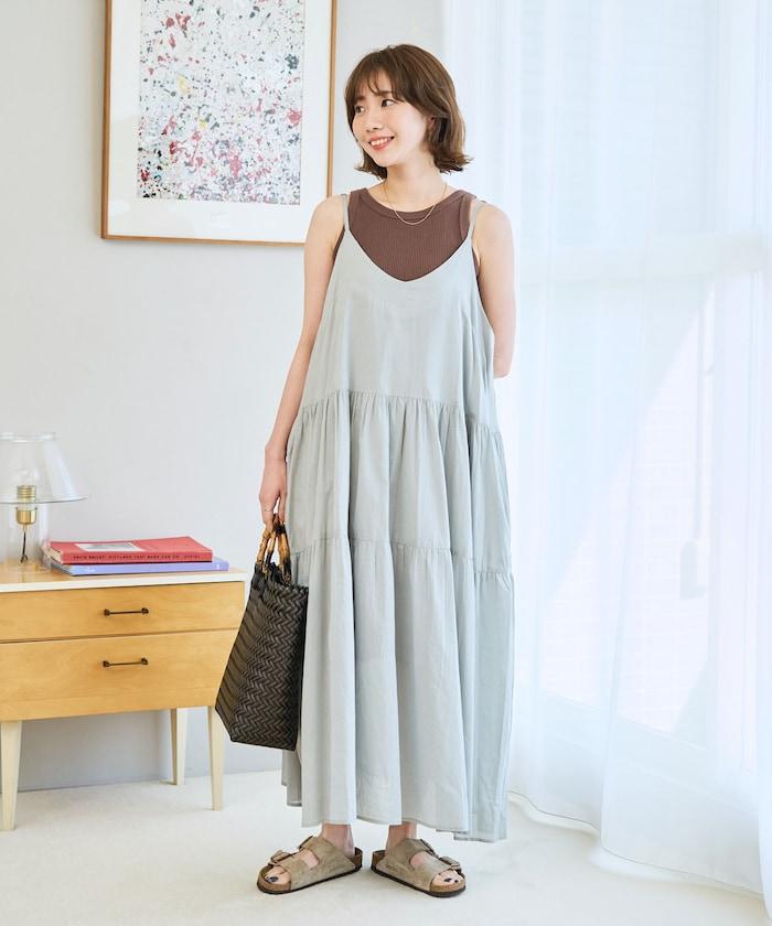 印度風層疊拼接吊帶連衣裙