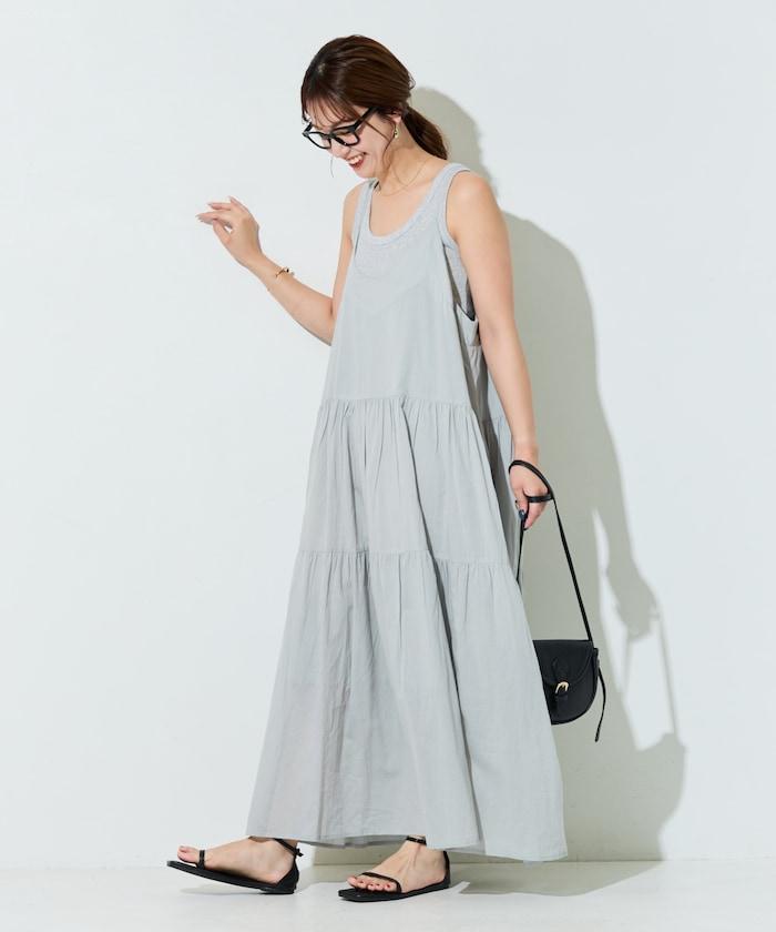 印度風層疊拼接吊帶連衣裙