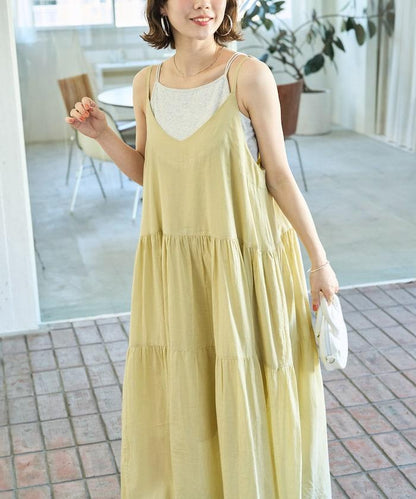 印度風層疊拼接吊帶連衣裙