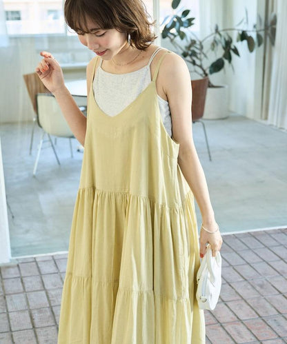 印度風層疊拼接吊帶連衣裙