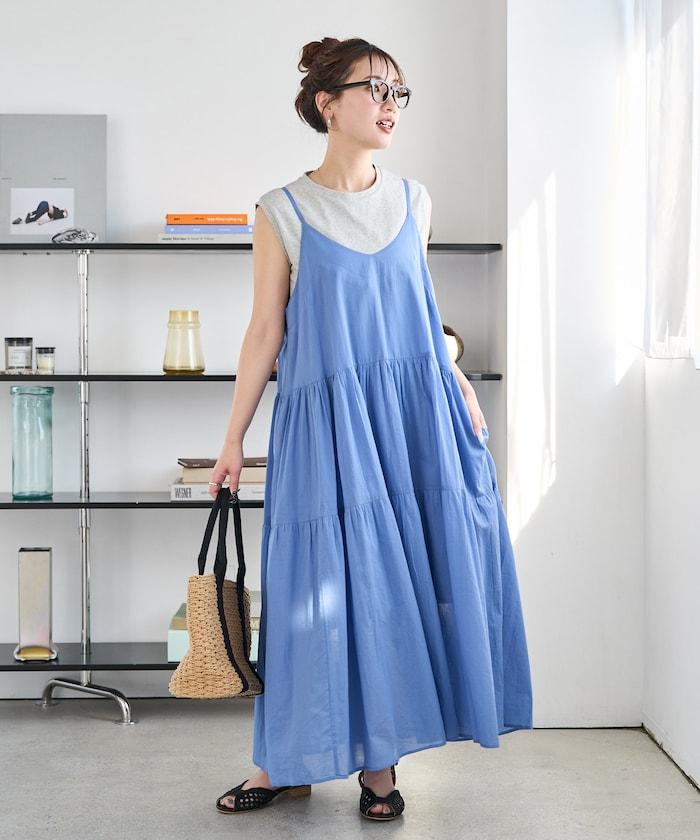 印度風層疊拼接吊帶連衣裙