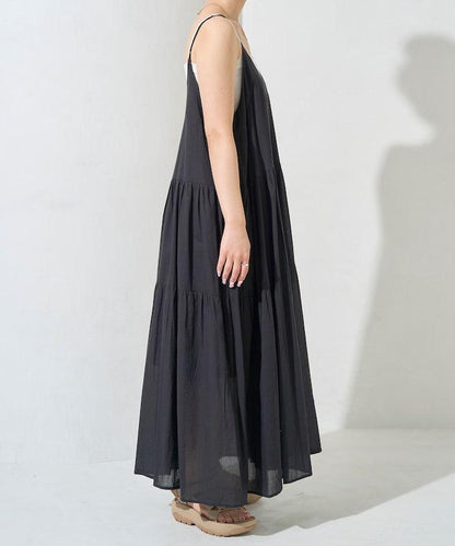 印度風層疊拼接吊帶連衣裙