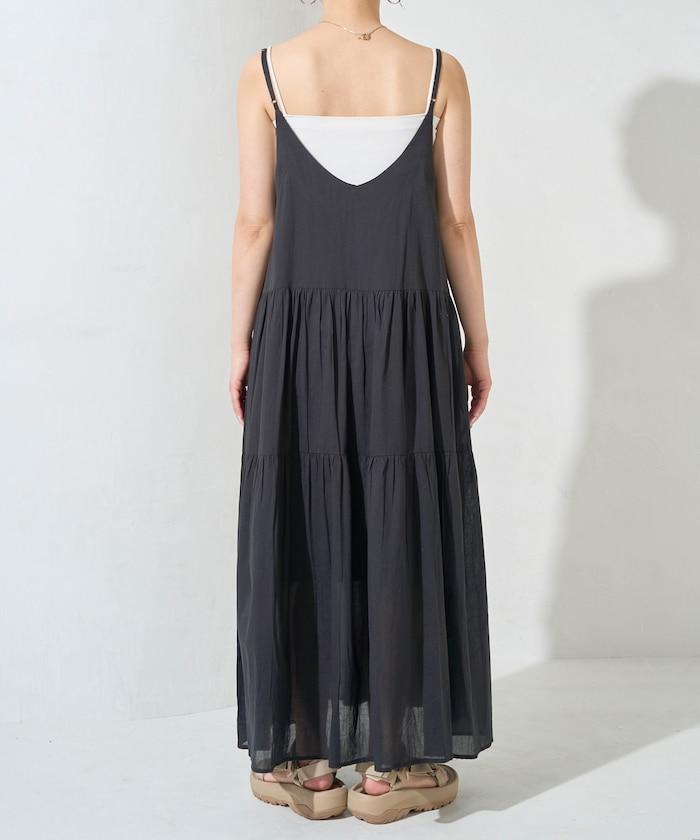 印度風層疊拼接吊帶連衣裙