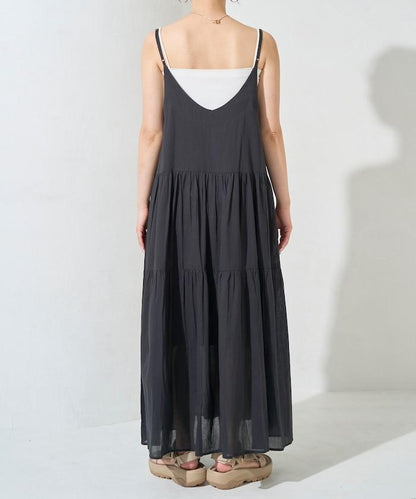 印度風層疊拼接吊帶連衣裙