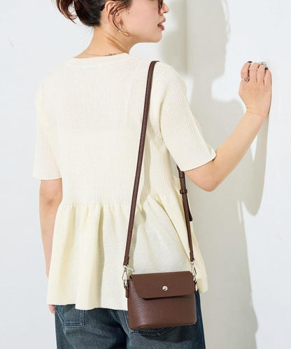 夏季針織短袖荷葉邊上衣