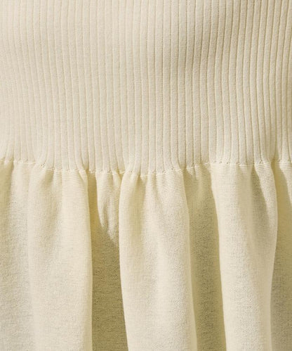 夏季針織短袖荷葉邊上衣