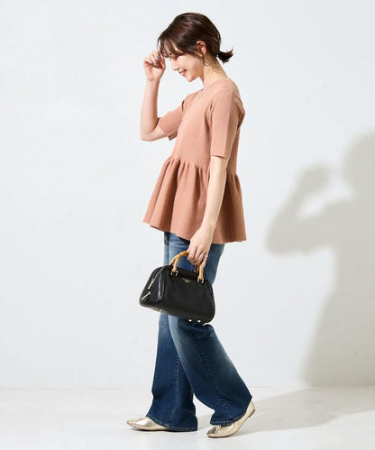 夏季針織短袖荷葉邊上衣