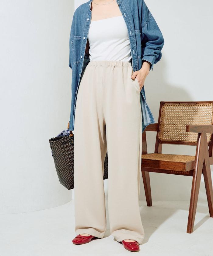 清涼觸感羅馬布褲子