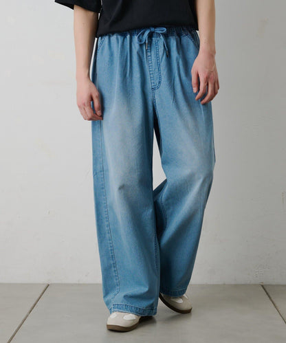 輕薄牛仔鬆緊休閒褲