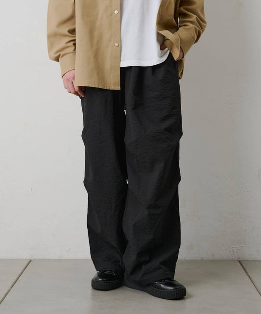 紙感泡泡紗 闊腿 傘兵褲