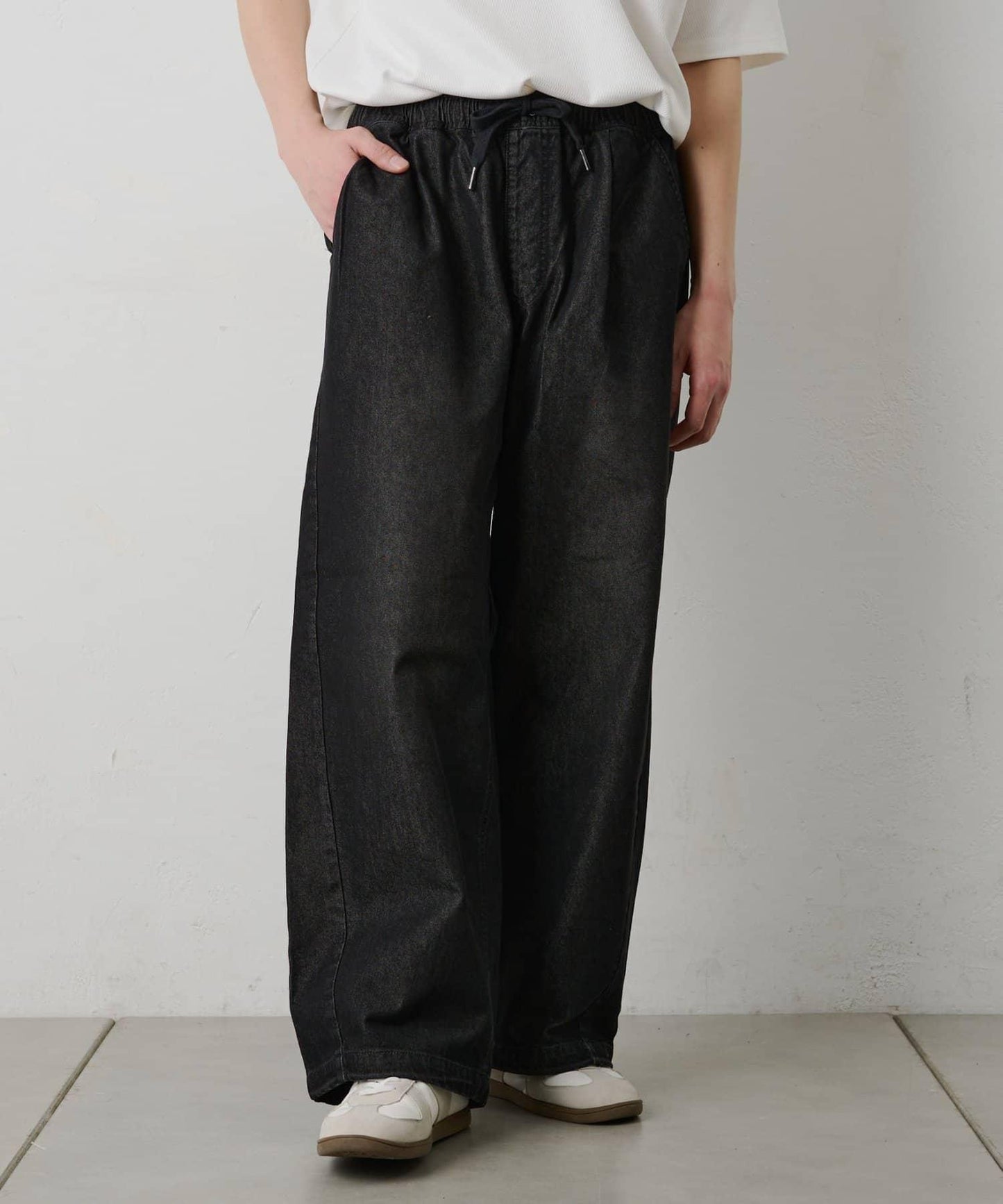 輕薄牛仔鬆緊休閒褲