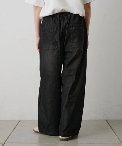 輕薄牛仔鬆緊休閒褲