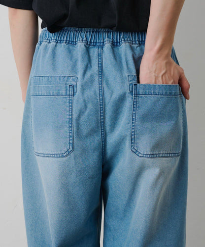 輕薄牛仔鬆緊休閒褲