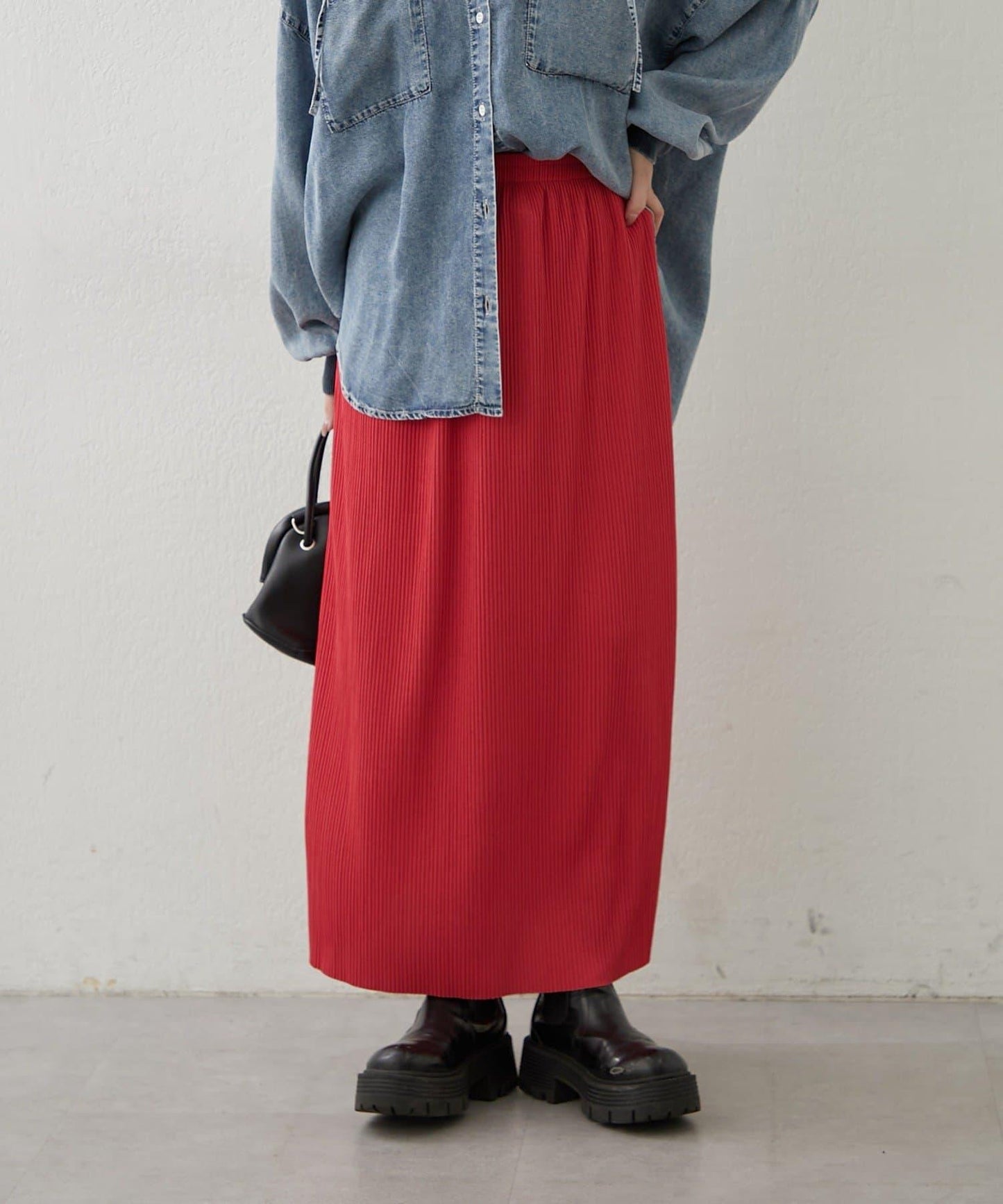 舒適顯瘦羅紋修身半身裙