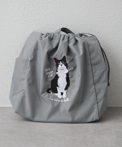 適合散步的 動物刺繡 束口托特包