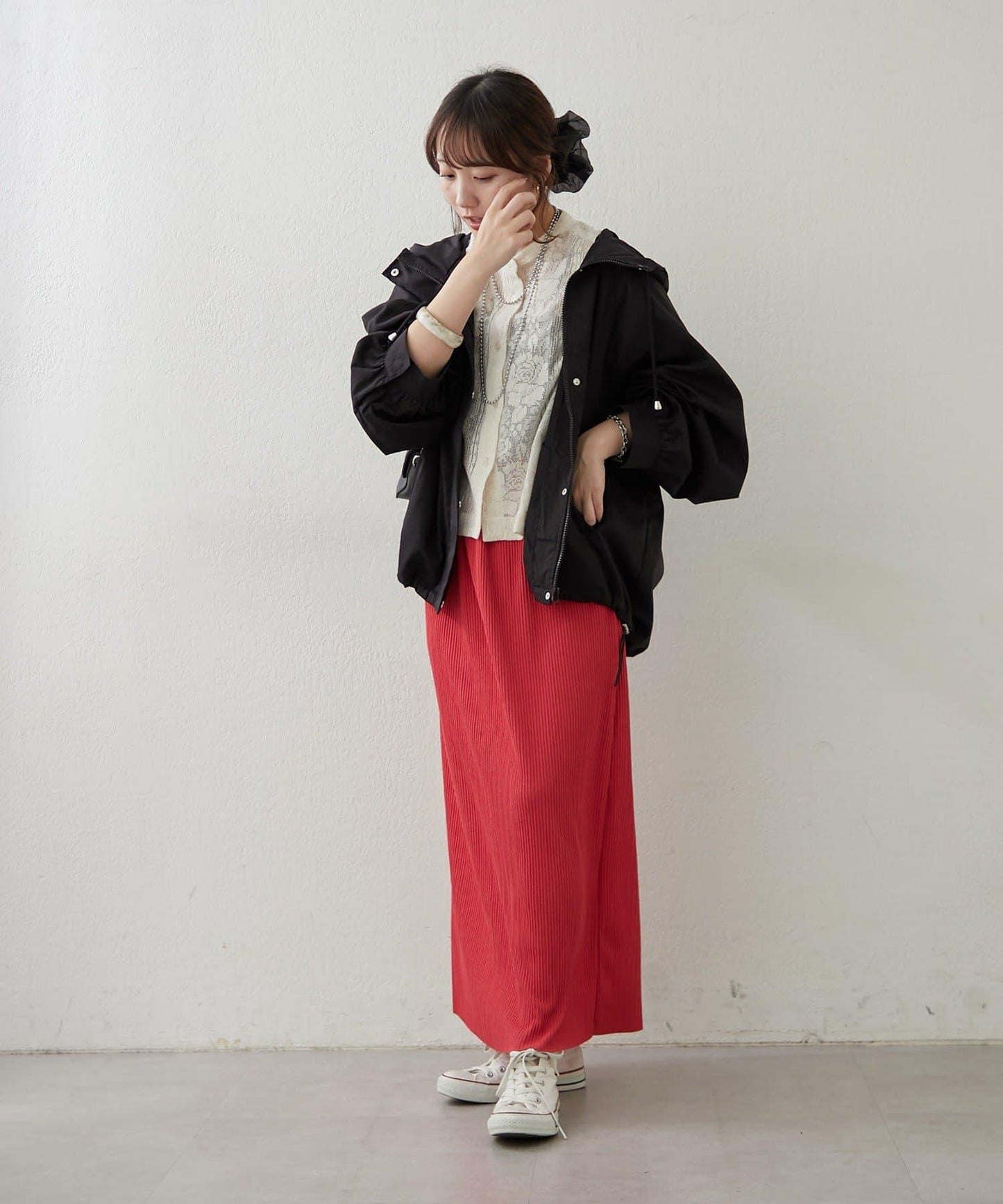 舒適顯瘦羅紋修身半身裙