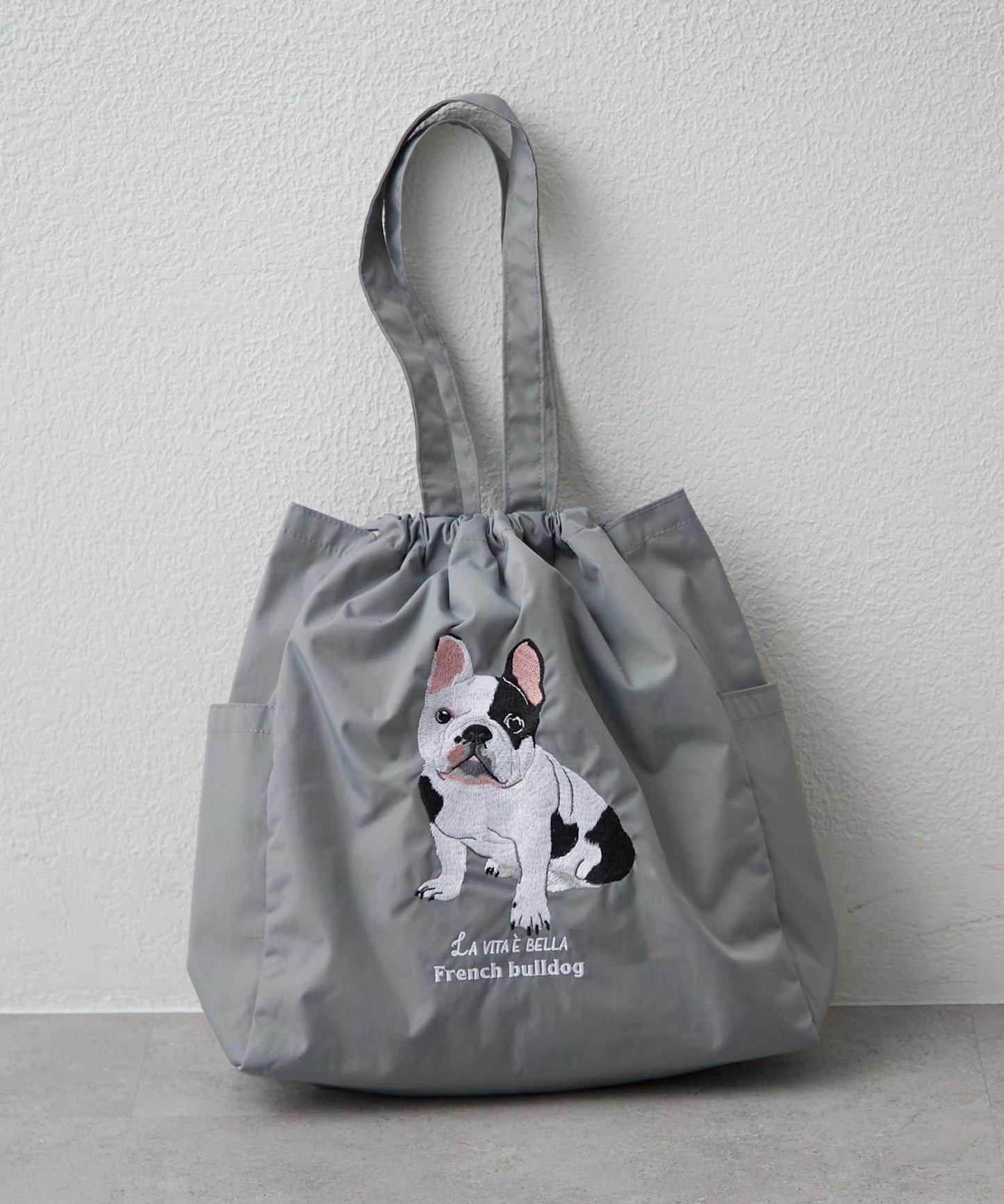 適合散步的 動物刺繡 束口托特包