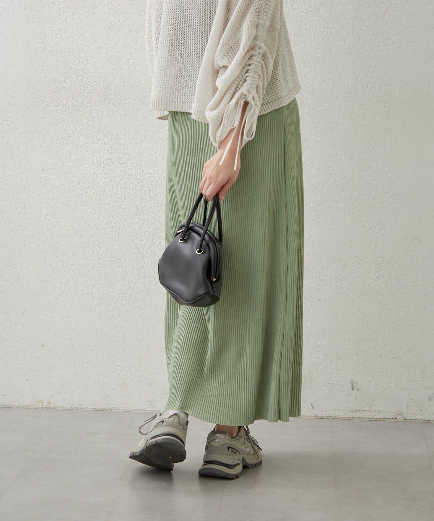 舒適顯瘦羅紋修身半身裙