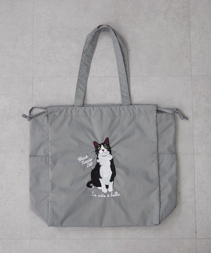 適合散步的 動物刺繡 束口托特包