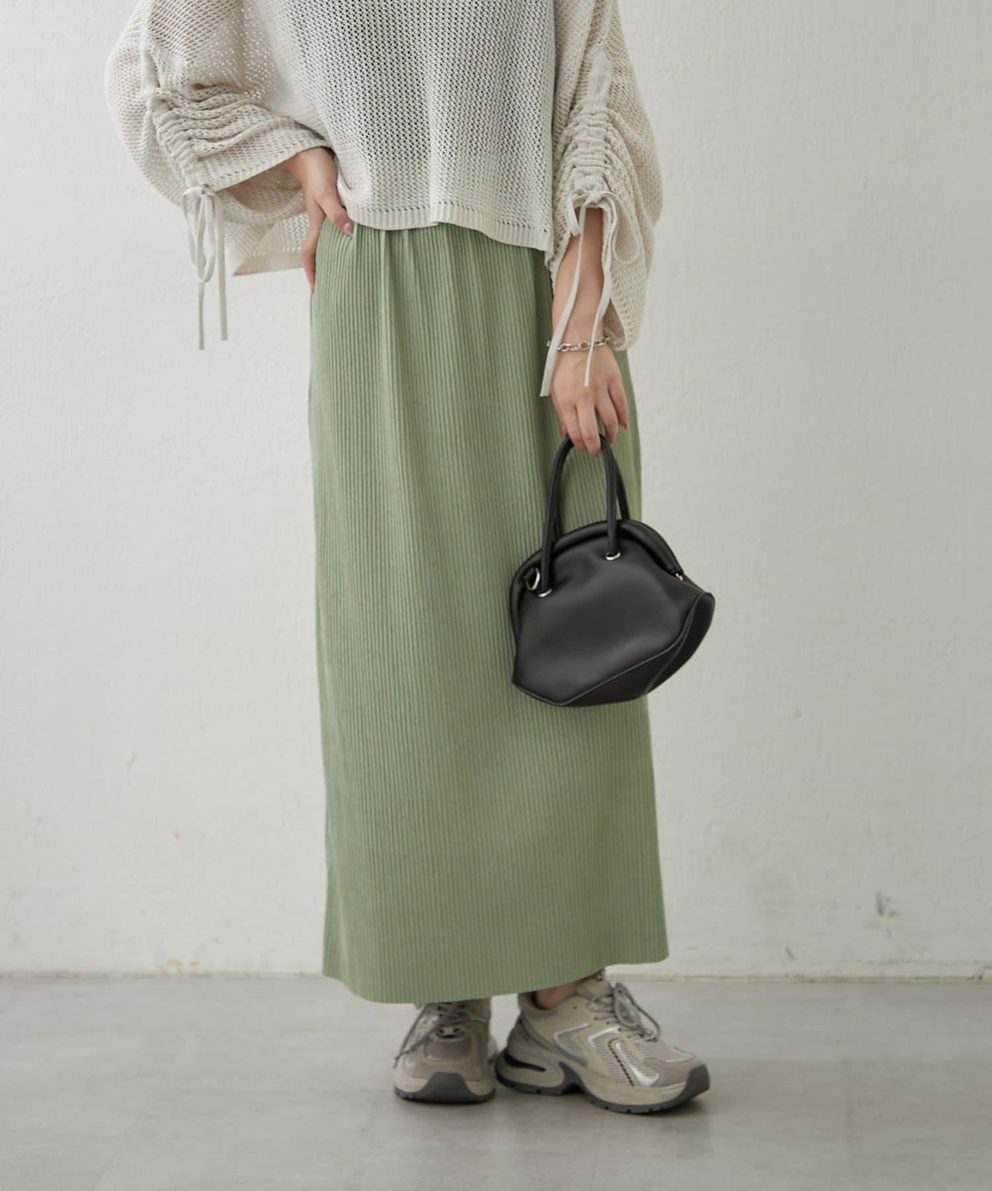 舒適顯瘦羅紋修身半身裙