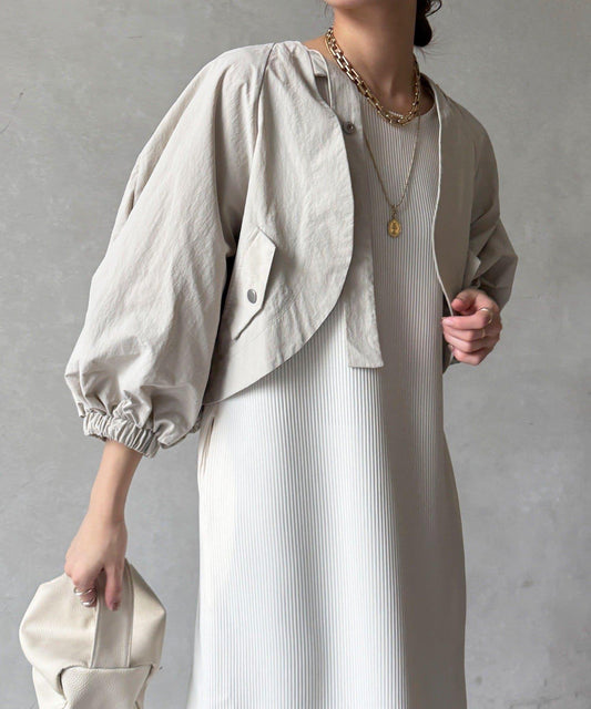 針織褶皺連衣裙 博萊羅外搭套裝