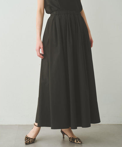 Drawing Numbers 天絲棉交織抽褶半身裙