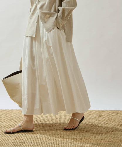 Drawing Numbers 天絲棉交織抽褶半身裙