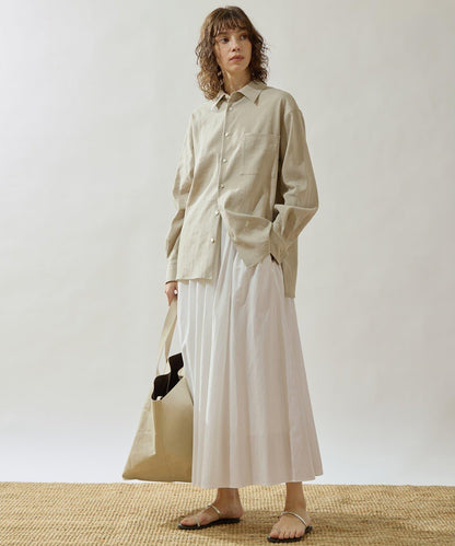 Drawing Numbers 天絲棉交織抽褶半身裙