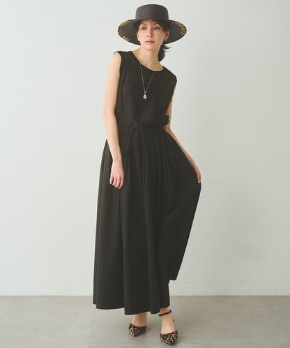 Drawing Numbers 天絲棉交織抽褶半身裙