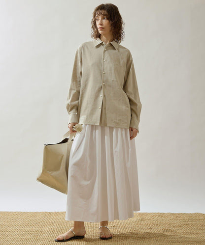 Drawing Numbers 天絲棉交織抽褶半身裙