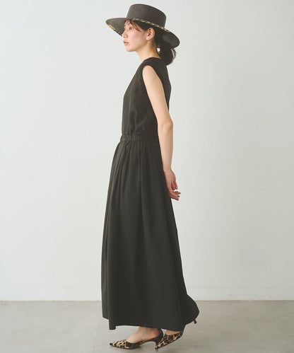 Drawing Numbers 天絲棉交織抽褶半身裙