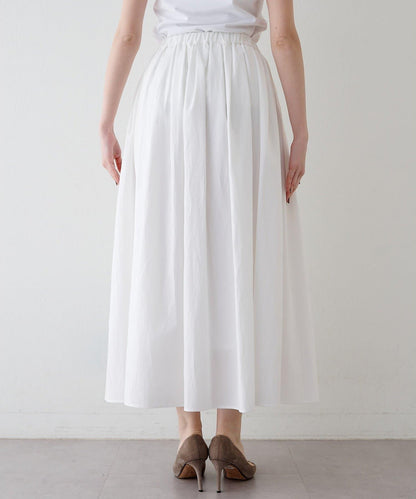 Drawing Numbers 天絲棉交織抽褶半身裙