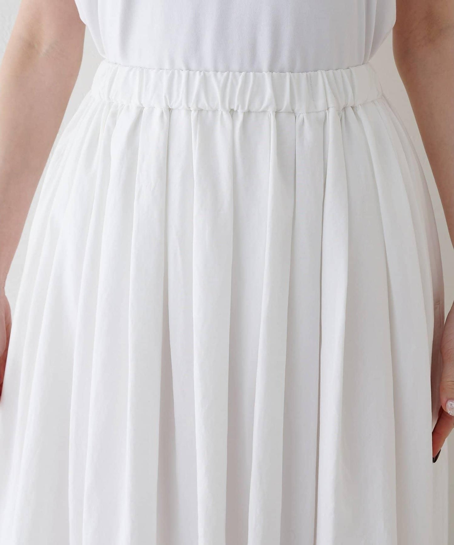 Drawing Numbers 天絲棉交織抽褶半身裙