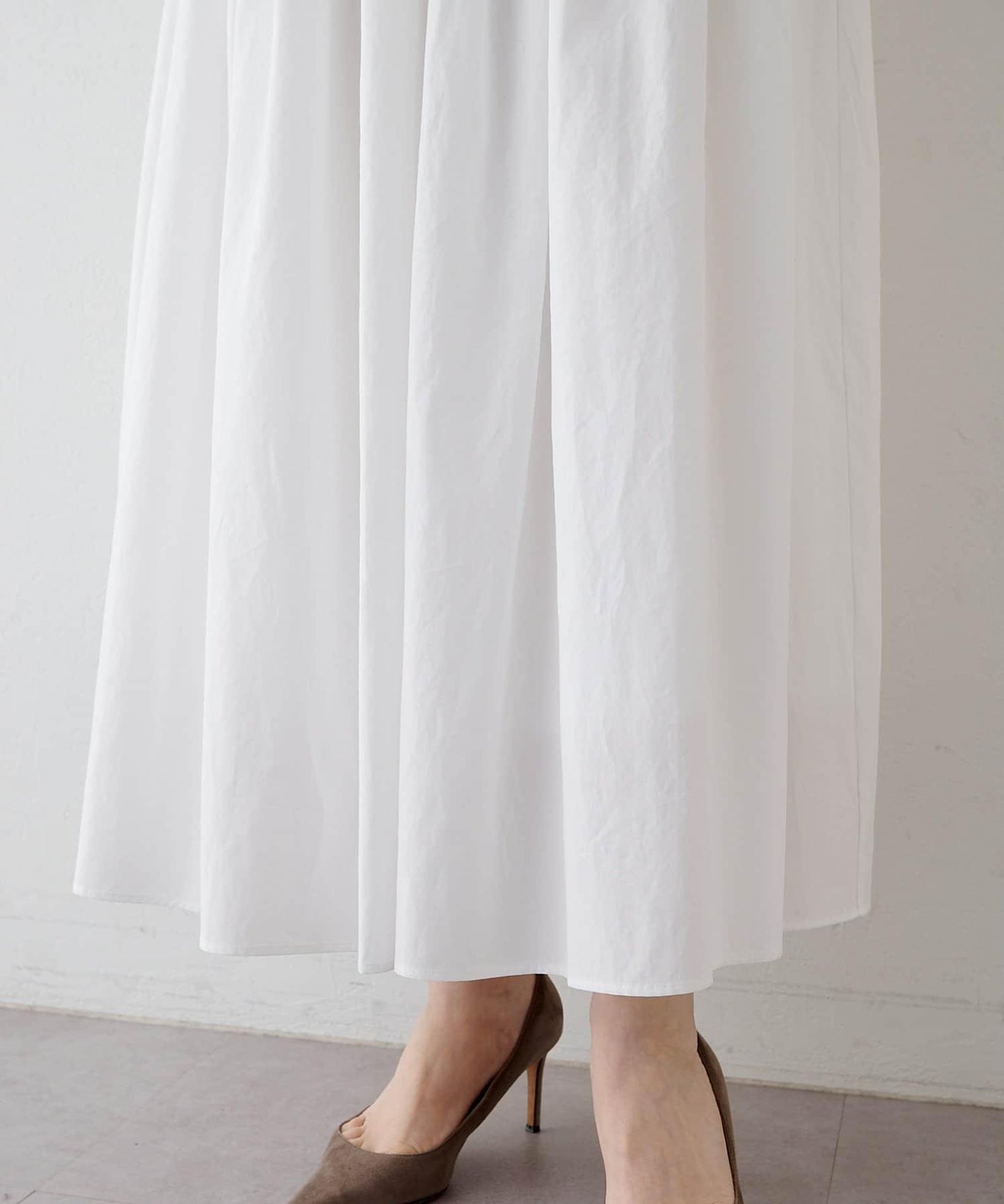 Drawing Numbers 天絲棉交織抽褶半身裙