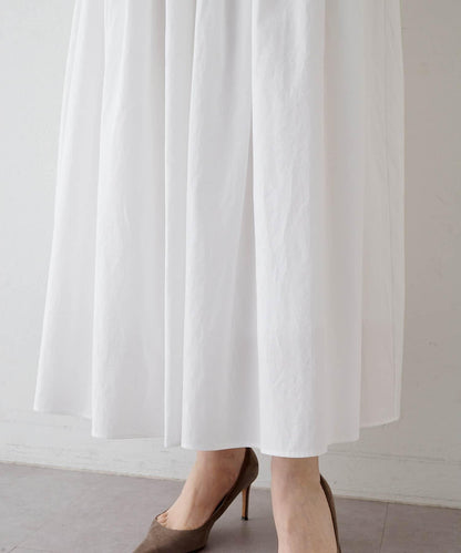 Drawing Numbers 天絲棉交織抽褶半身裙