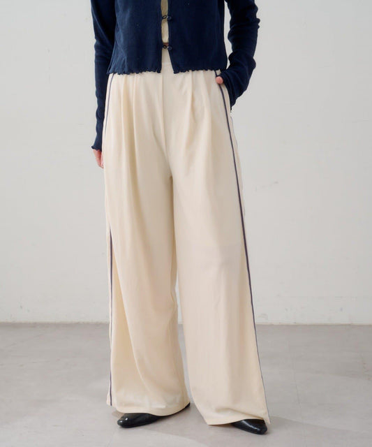 B 天鵝絨側邊條紋褲